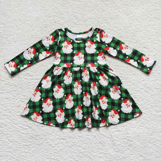 Christmas Santa Claus green black plaid Winter Dress