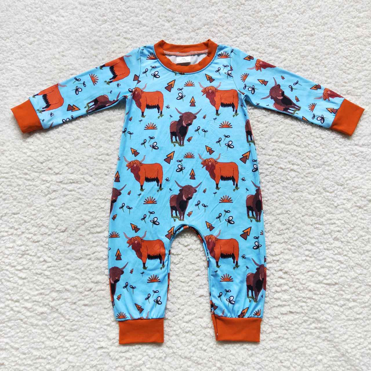 western baby boy long sleeve romper