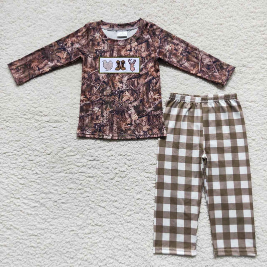 camouflage hunting boy long sleeve clothes set