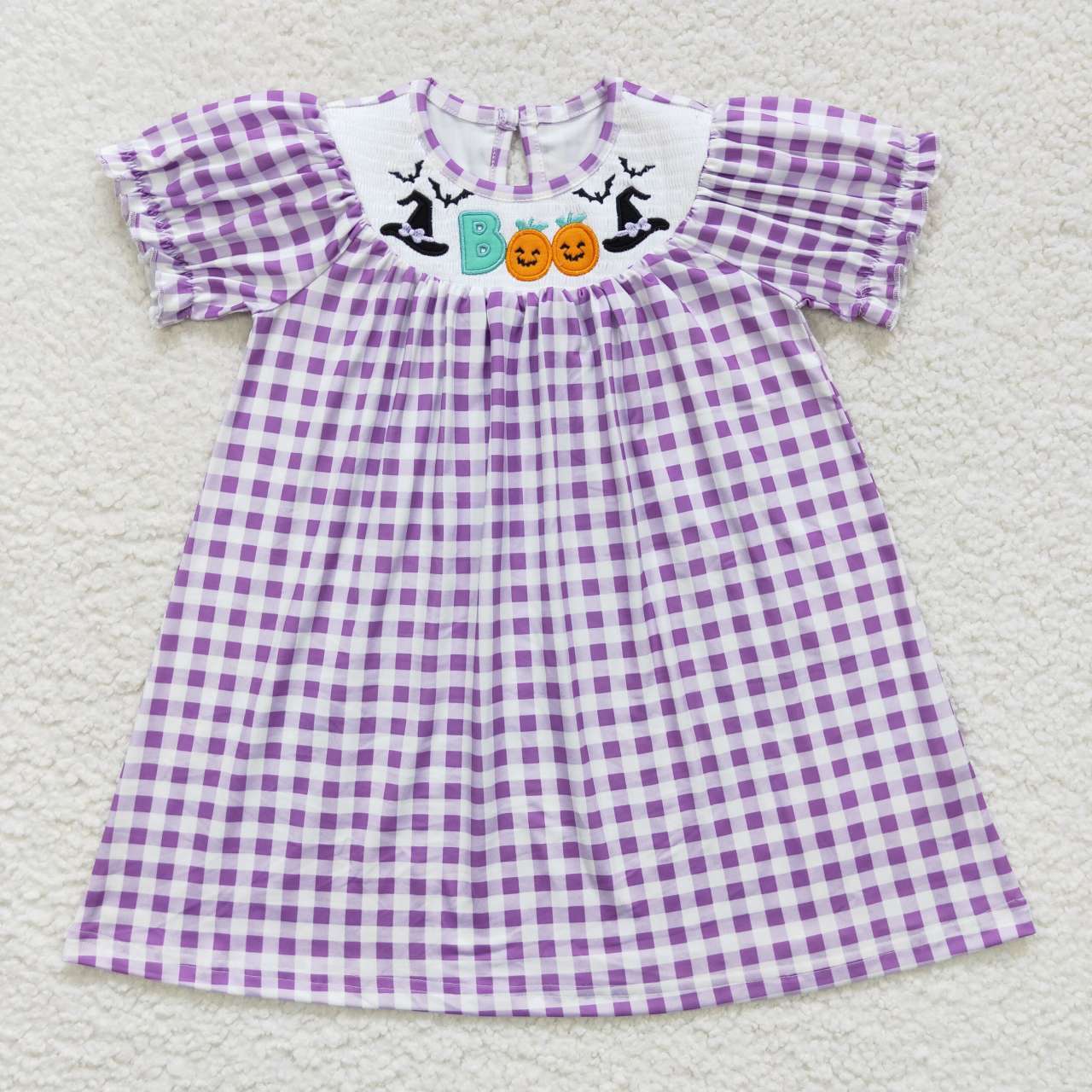 Halloween boo hat smocked dress