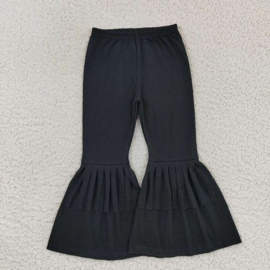 black cotton flare pants tassel bell  bottoms