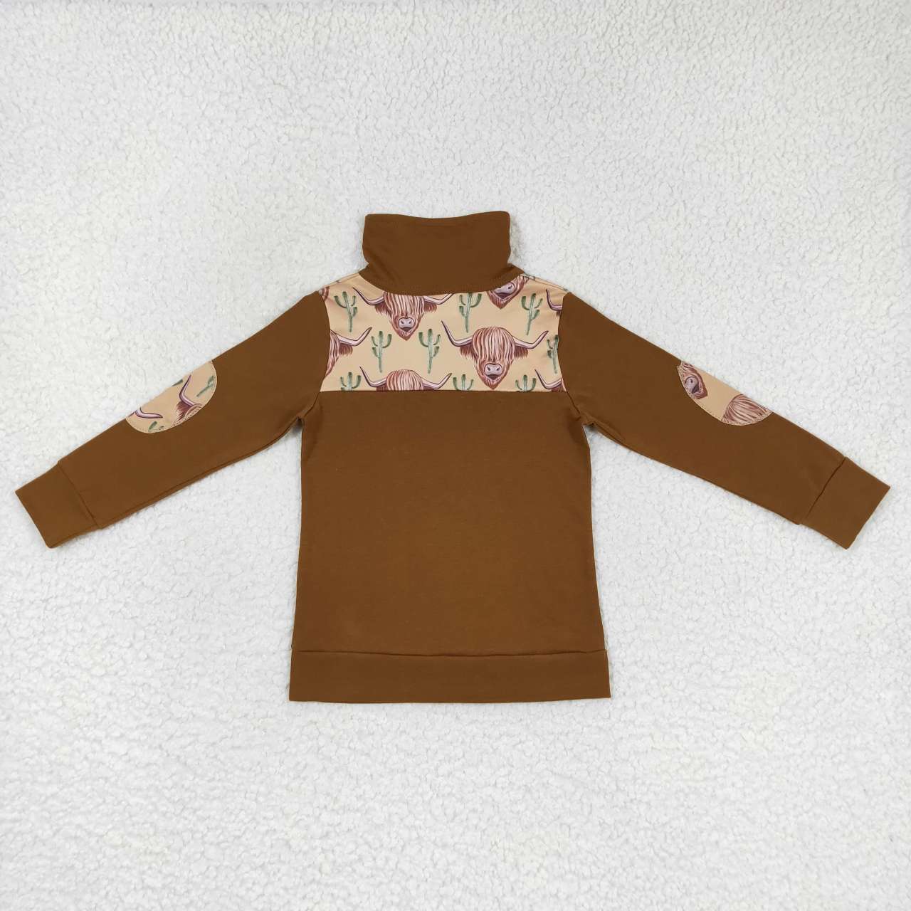 Western cactus long sleeve pullover