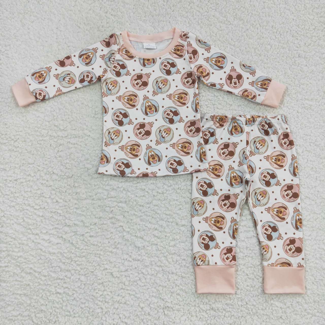 girls long sleeve cartoon pajama set