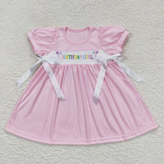 Wholesale Happy Birthday girl  smocked dress