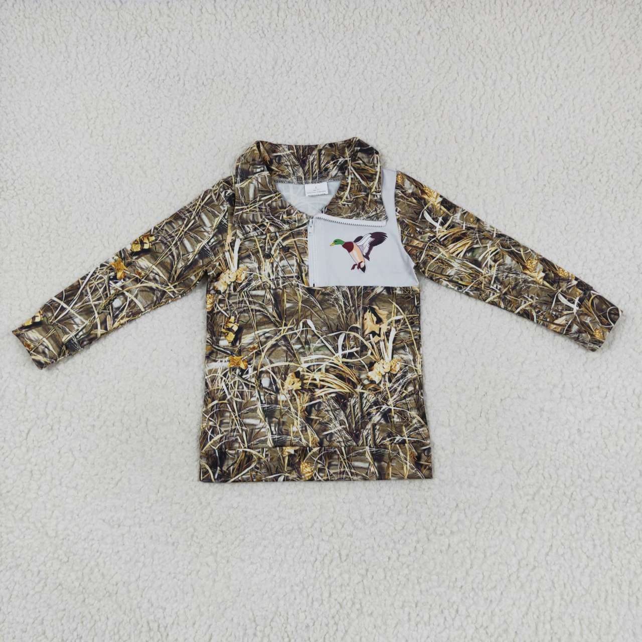 boy long sleeve mallard duck hunting pullover