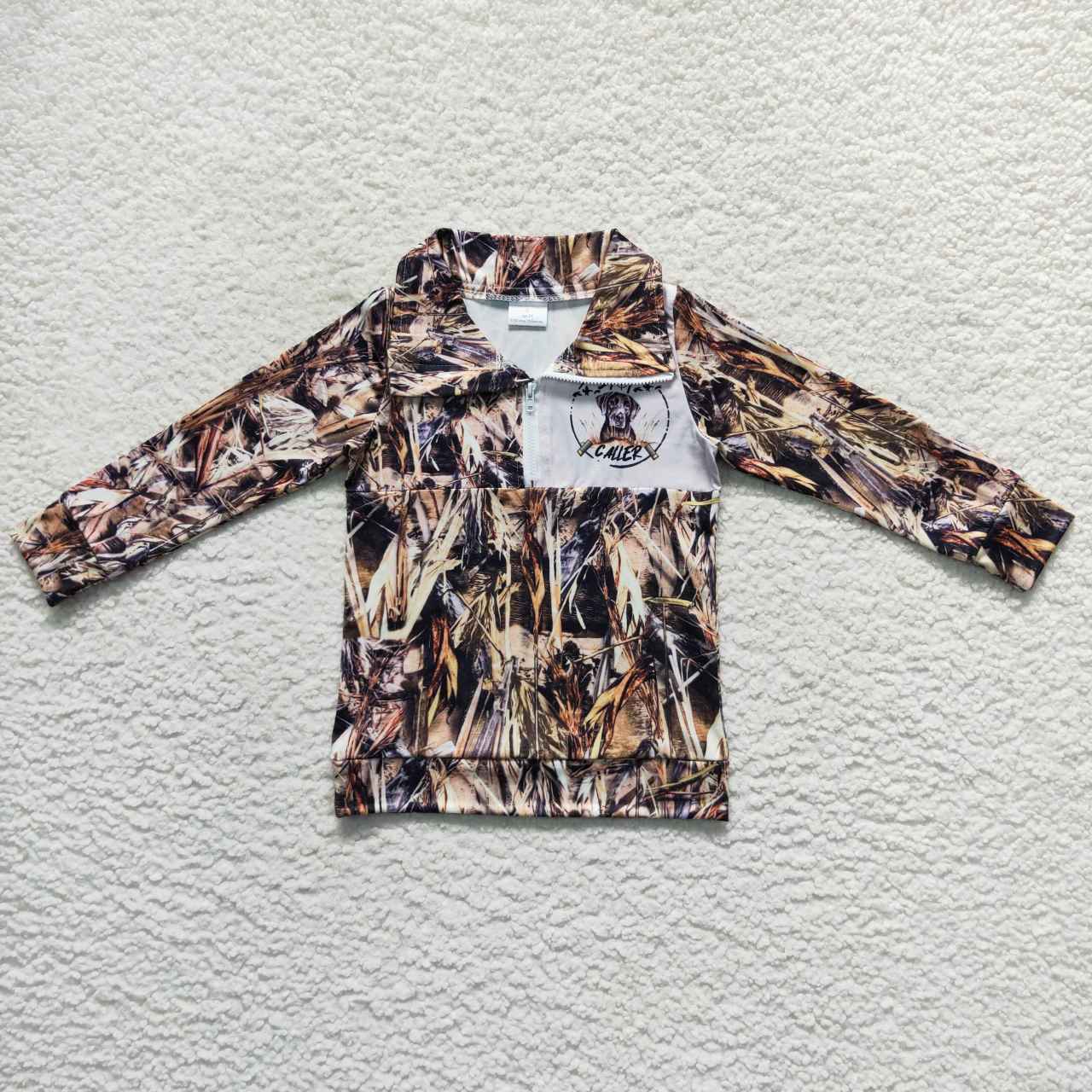 boy long sleeve dog hunting camo pullover