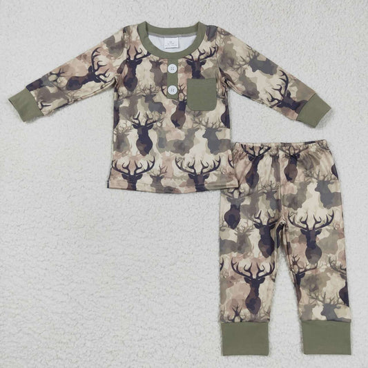 boy camo reindeer clothes set wholesale kids clothing