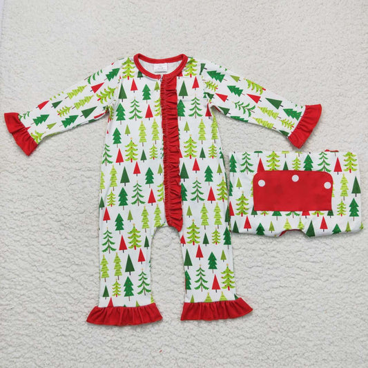 Toddle girls Christmas tree long sleeve romper