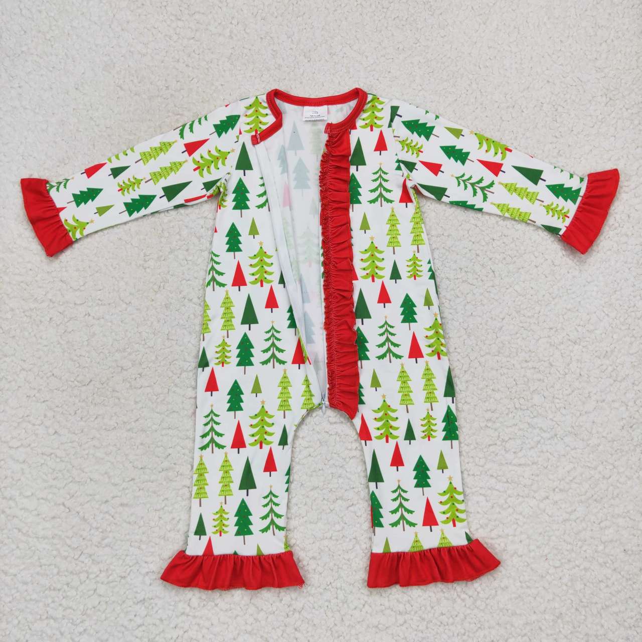 Toddle girls Christmas tree long sleeve romper