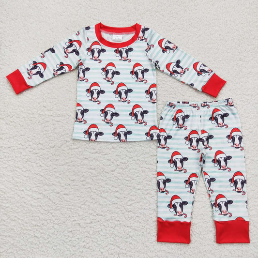 farm cow animal sunflower 2pcs pajama set