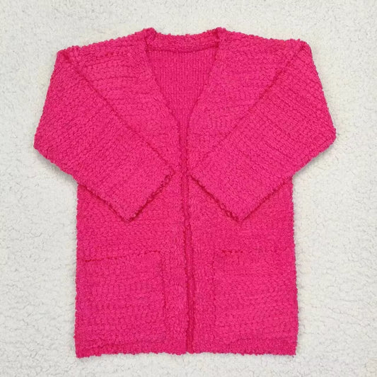 baby girl long sleeve hot pink cardigan