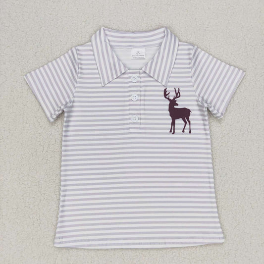 baby boy short sleeve reindeer polo shirt top