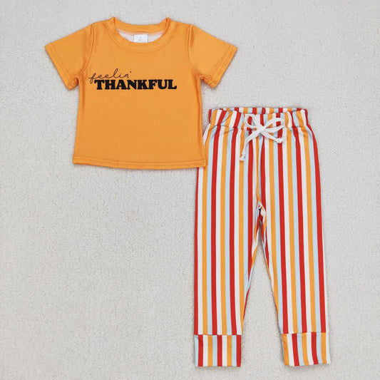 feeling Thankful baby boy Thanksgiving clothes set