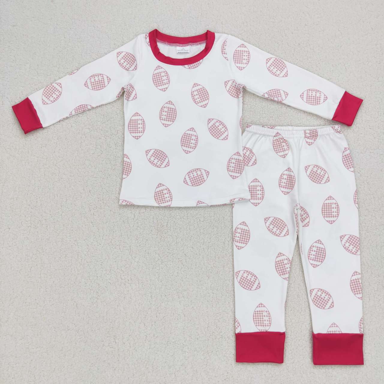 baby boy long sleeve football 2pcs pajama set