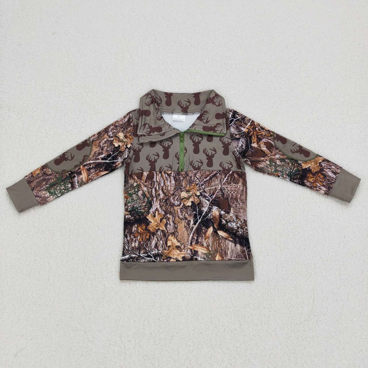 boy long sleeve camo reindeer hunting pullover top