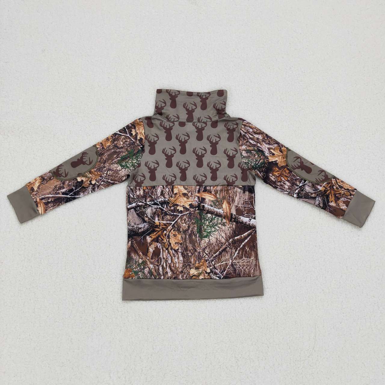 boy long sleeve camo reindeer hunting pullover top