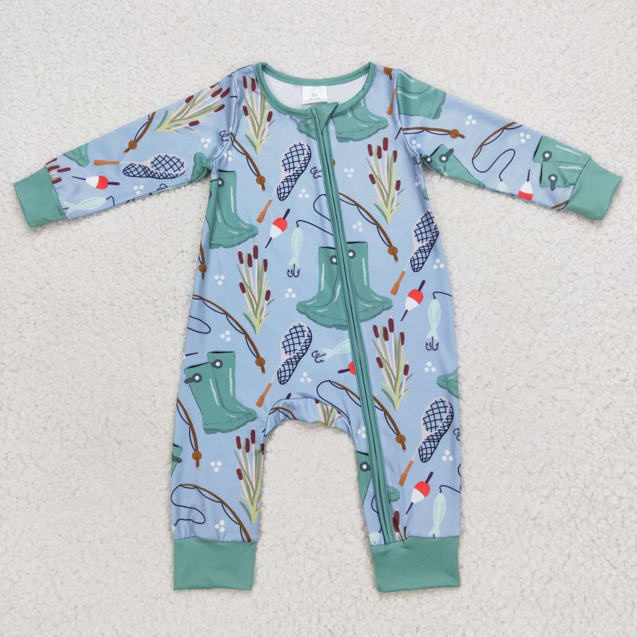 baby boy outdoor fishing romper