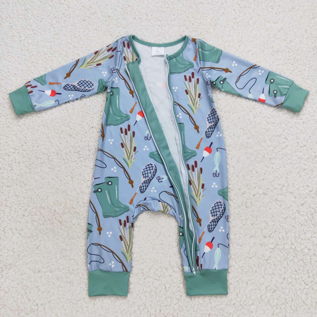 baby boy outdoor fishing romper