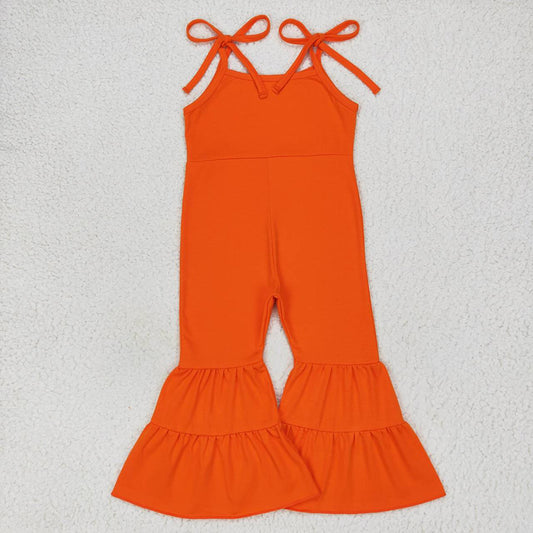 baby girls orange jumpsuit overall romper