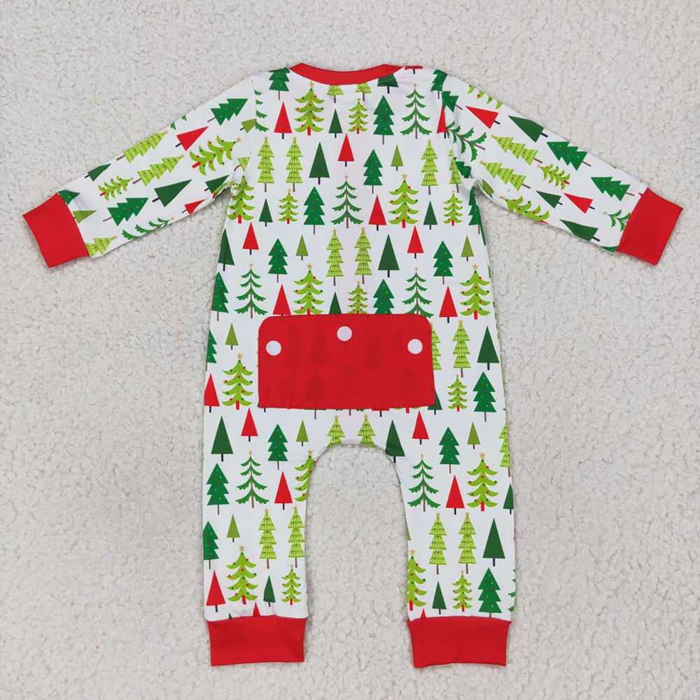 Toddle boy Christmas tree long sleeve romper