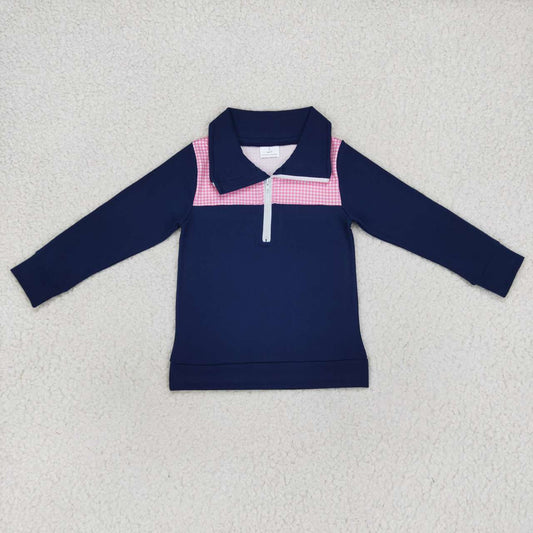 girls navy long sleeve pullover baby clothes