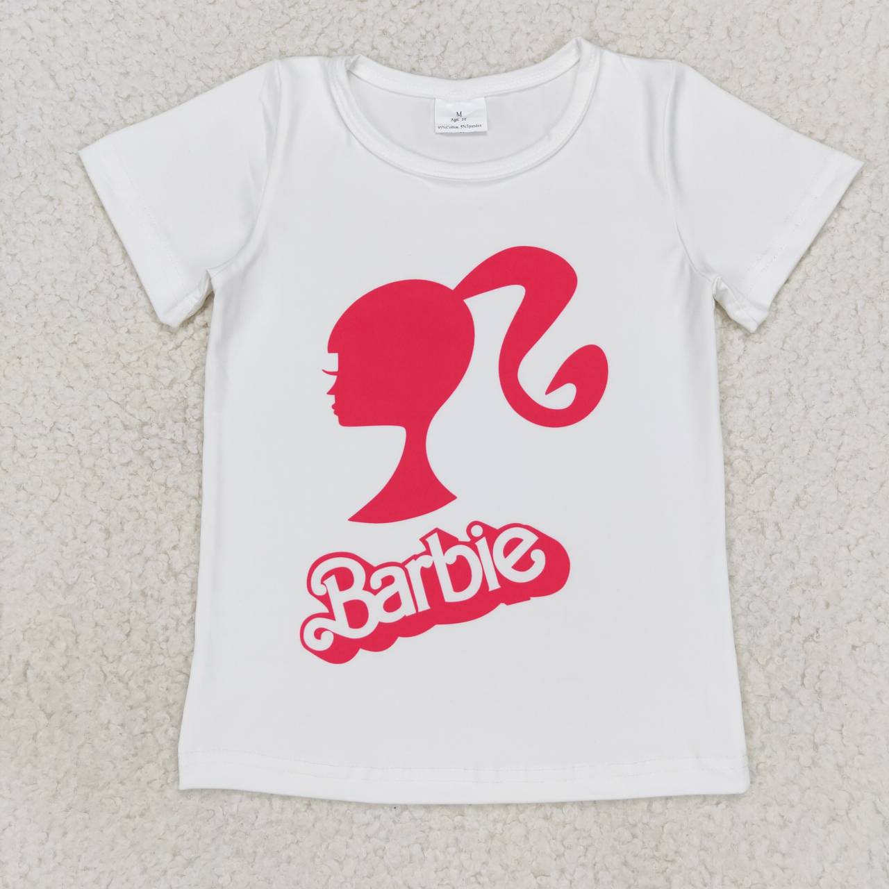 baby girls short sleeve pink doll t-shirt top