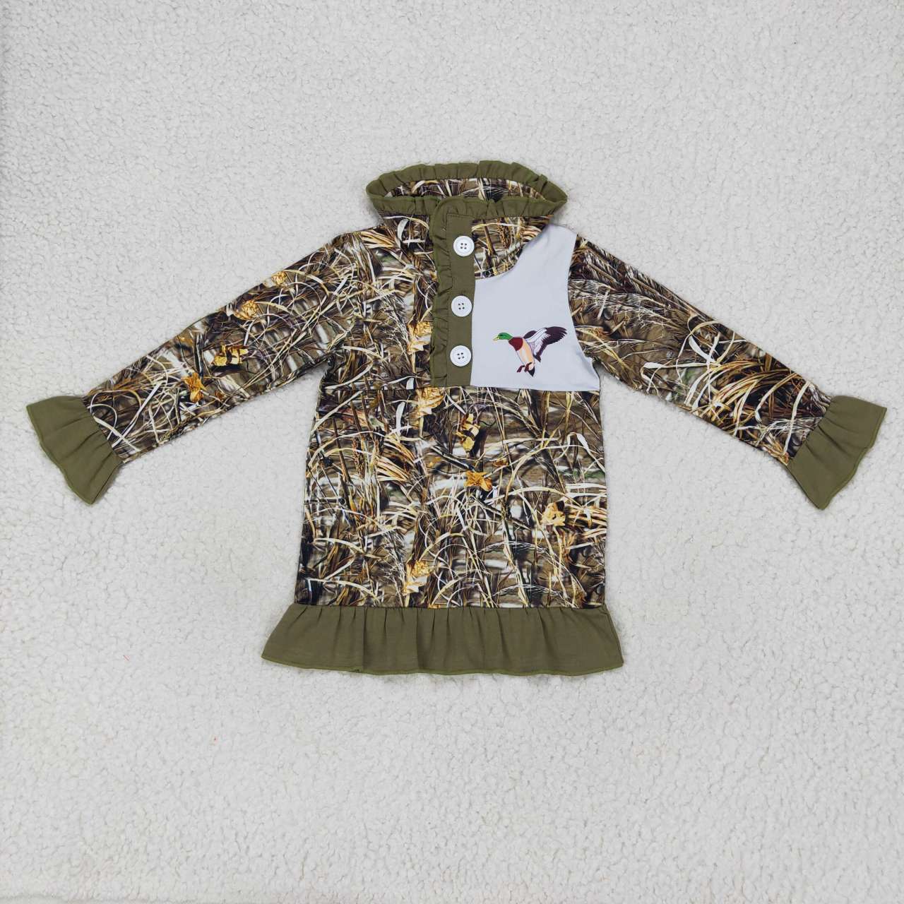 girls long sleeve mallard hunting pullover