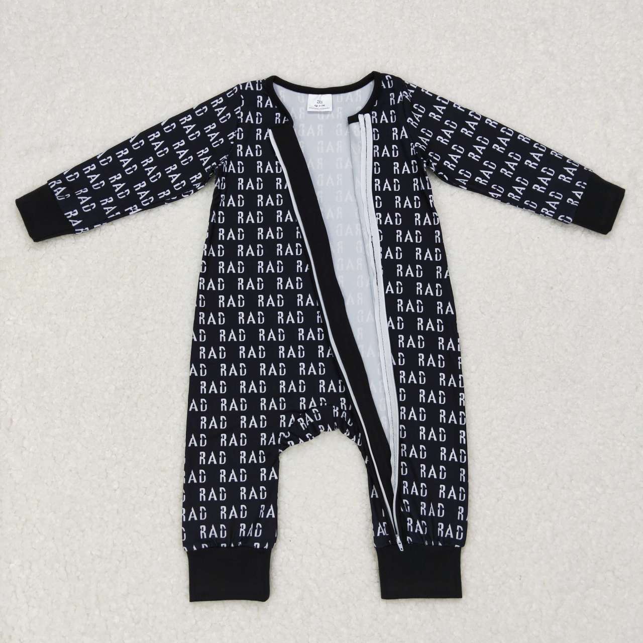 toddle baby long sleeve rad letter zip romper