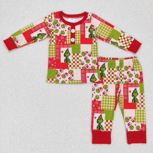 baby boy Christmas green face winter clothes set
