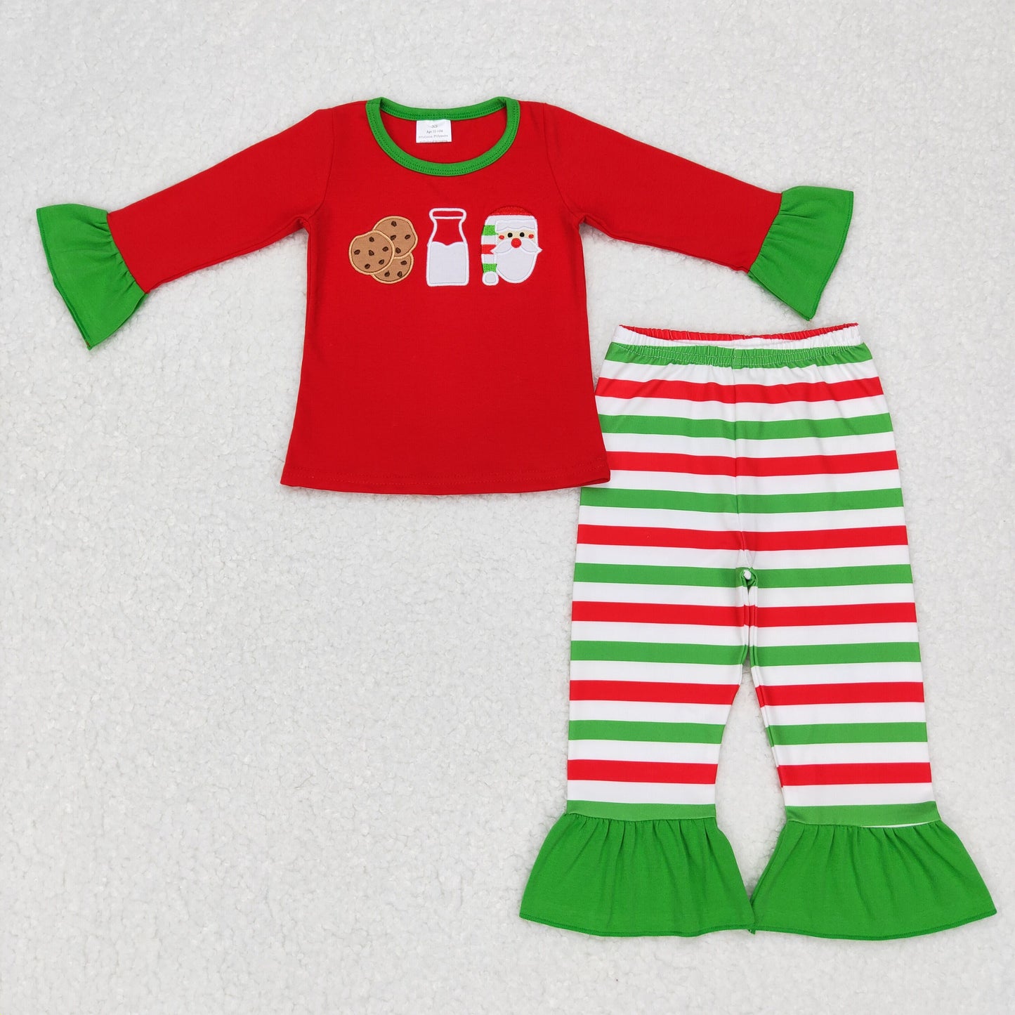 girls cookie candy cane Christmas pajama set