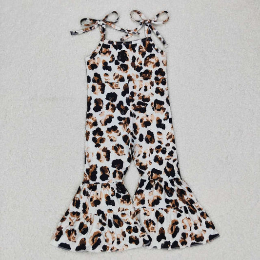 baby girls cheetah animal print jumpsuit romper