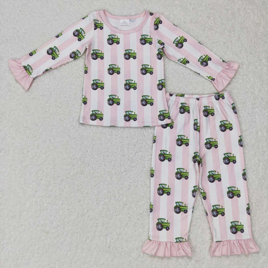 girls farm tractor baby boy long sleeve outfit baby clothes