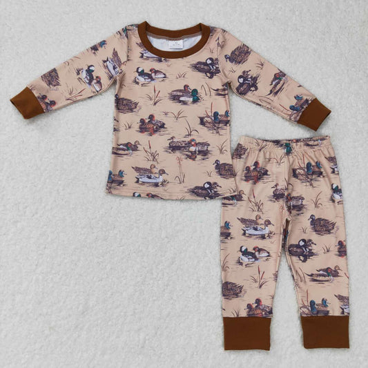 toddlers baby boy long sleeve mallard ducks outfit