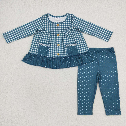 Christmas gingham tunic top matching legging clothing set