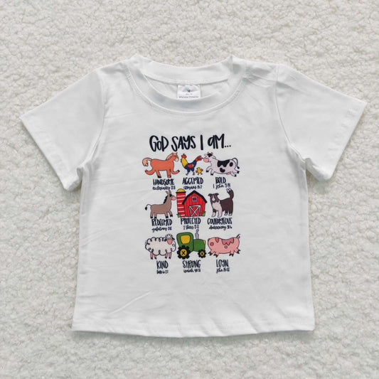 kids animal print short sleeve t-shirt top