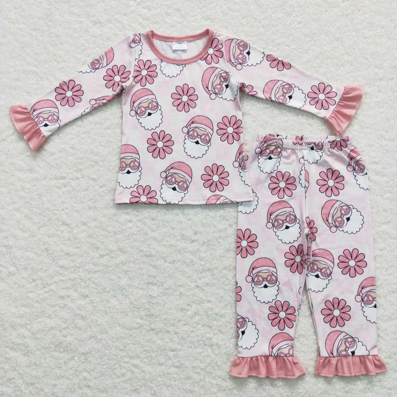Christmas Santa Claus flower print pajama set