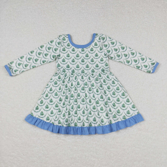baby girls Christmas tree fall winter dress wholesale kids clothes