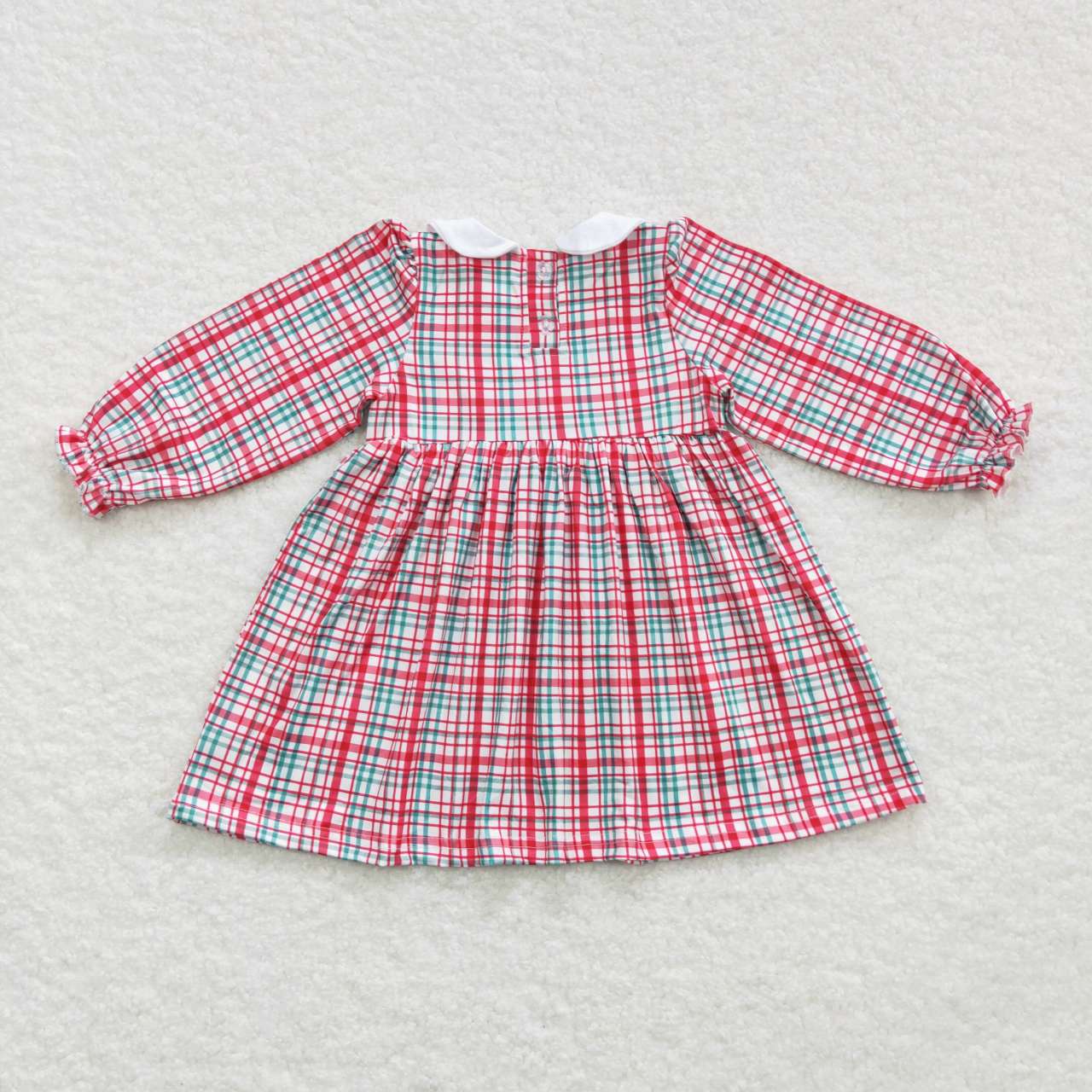 Girls Christmas long sleeve smocked holiday dress