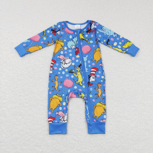 baby boy long sleeve dr zip romper