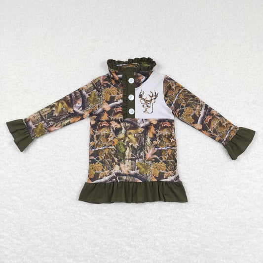 girls long sleeve reindeer hunting pullover