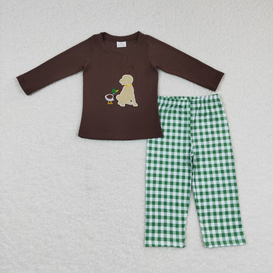 boy embroidery mallard duck reindeer clothes set