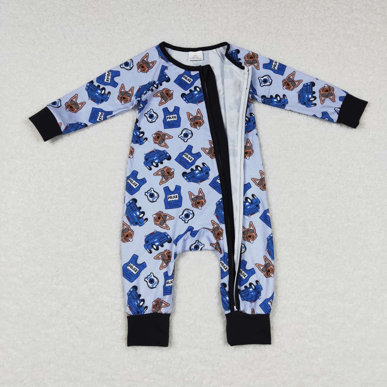 toddle girls long sleeve dog police romper