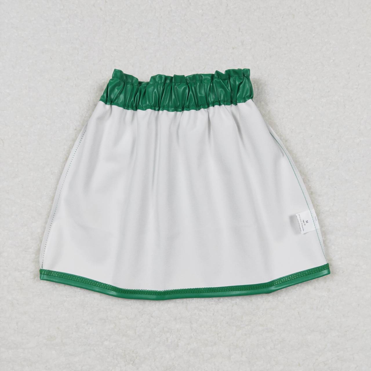 baby girls Christmas green pu leather skirt