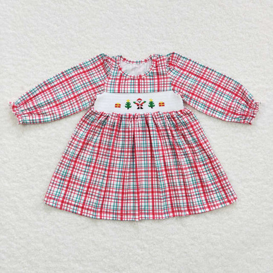 smocked Christmas tree Santa Claus dress