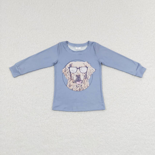 baby boy long sleeve dog milk silk t-shirt top