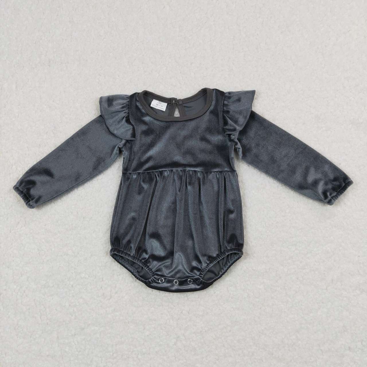 infant toddle girls long sleeve velvet romper