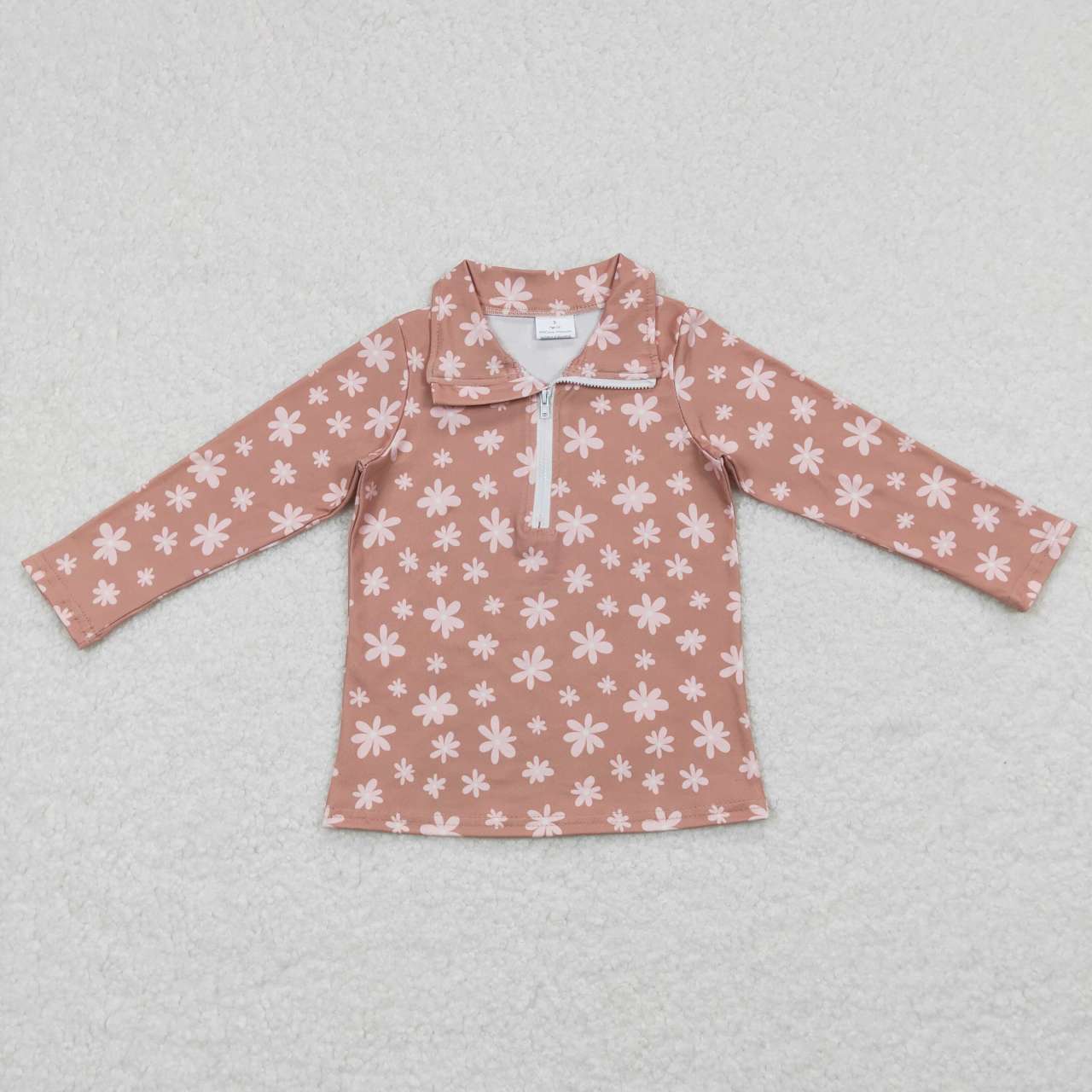 baby girls long sleeve flower boutique quarter pullover