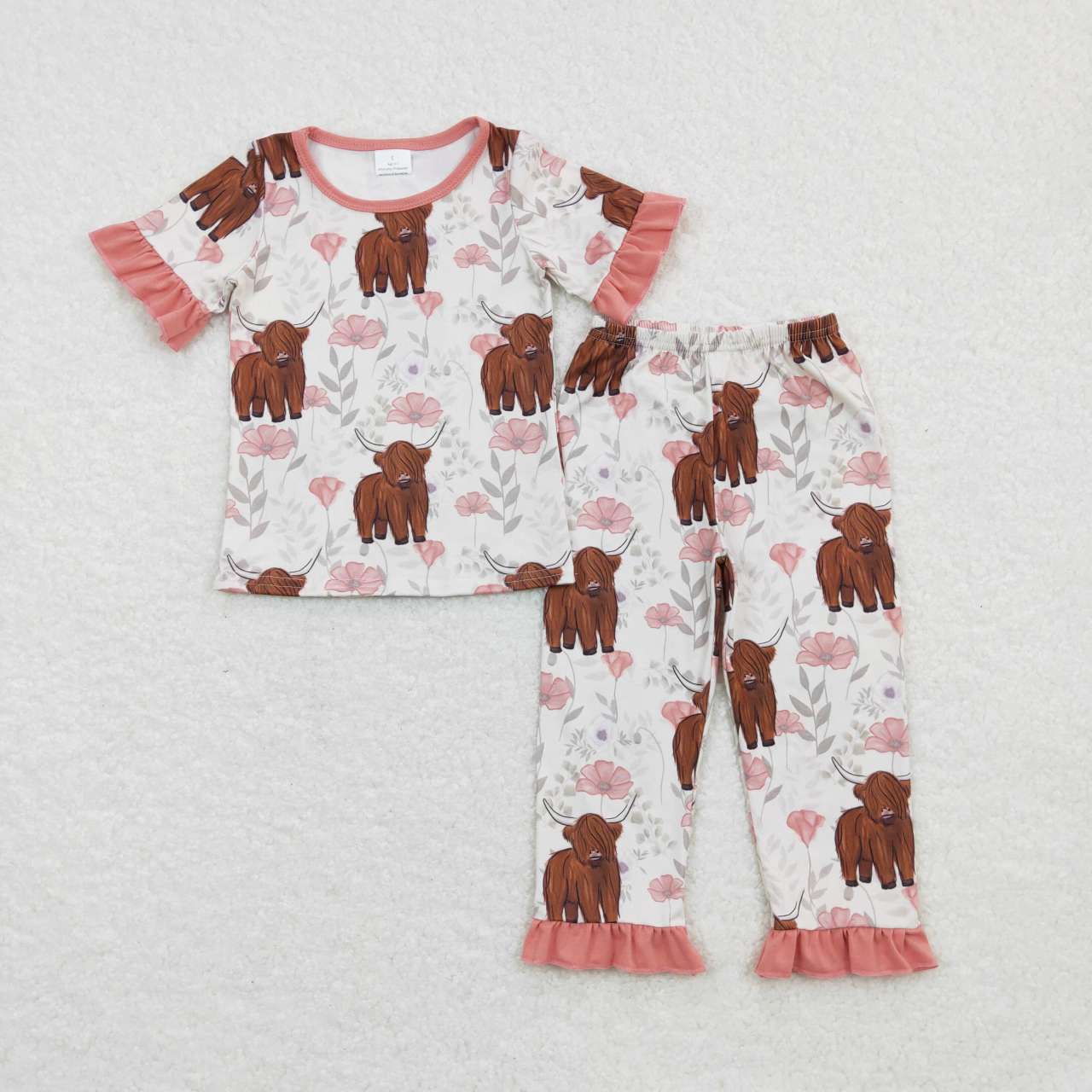 Highland cow floral clothing set