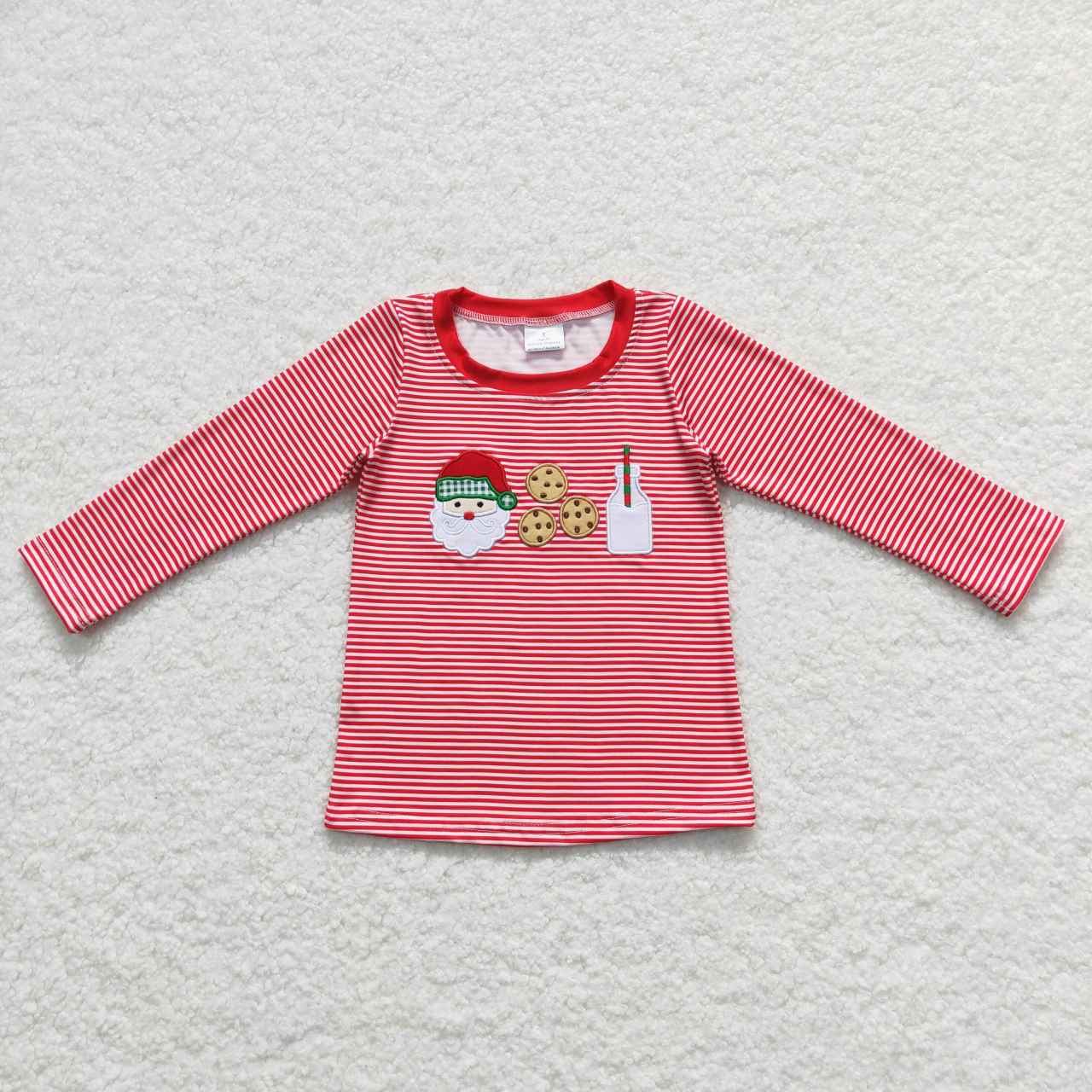 baby girls Santa Claus cookie milk long sleeve t-shirt top