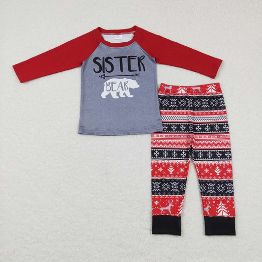 Sister bear Christmas clothing set